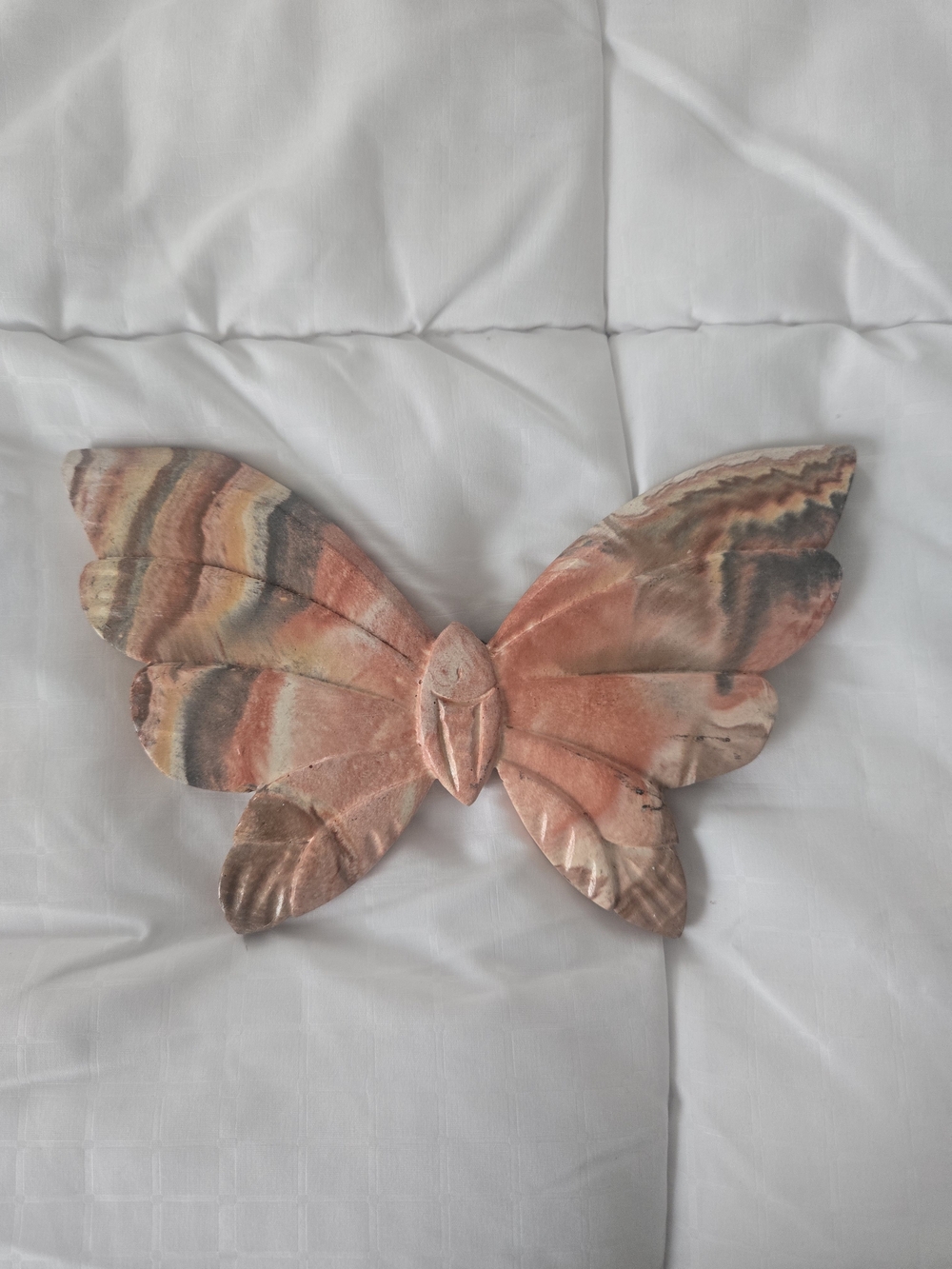 Handcrafted Pink Marble Butterfly Wall Decor